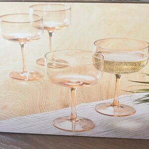 Oake Stackable Coupe Glasses Set of 4 – Blush Pink